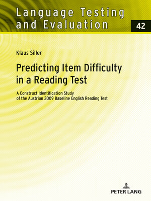 cover image of Predicting Item Difficulty in a Reading Test